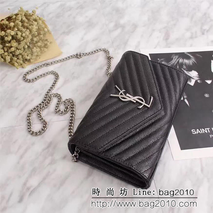 YSL聖羅蘭 爆款 魚子醬牛皮鏈條小包 可當手包用 26801 YAS1032